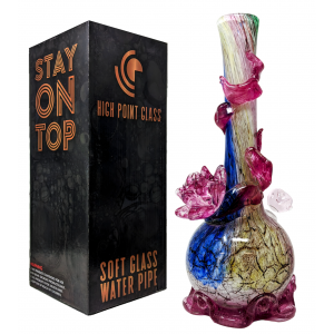 High Point Glass - 14" Rosy Blush BloomVine Water Pipe - [MAHE-1423]
